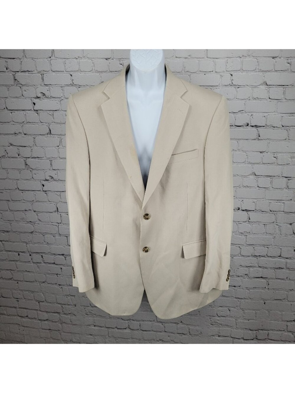 Austin Reed HRH Beige Silk Blend 2 Button Vented Notch Blazer Sport Coat 44L